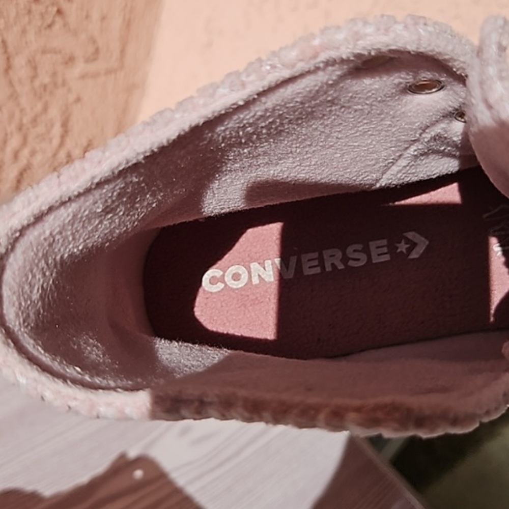 Converse chuck taylor pink velour high top platform sneakers mens 9.5 wo'n 11.5 - Picture 9 of 13